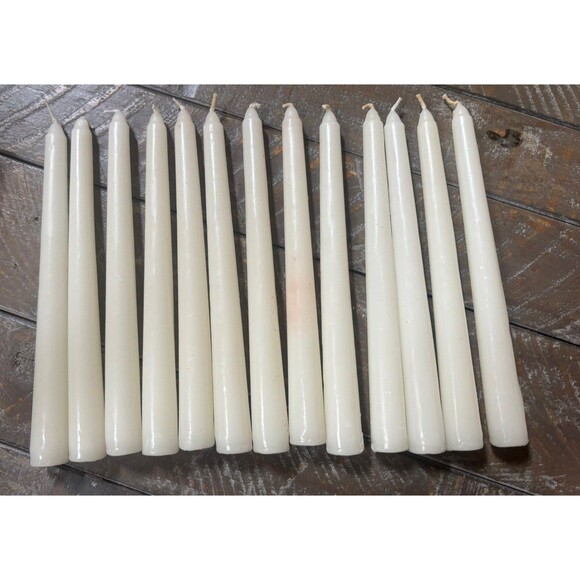 13 Mainstays Home Taper candles 8 inch Fragrance Free Ivory Open Box - Picture 3 of 3
